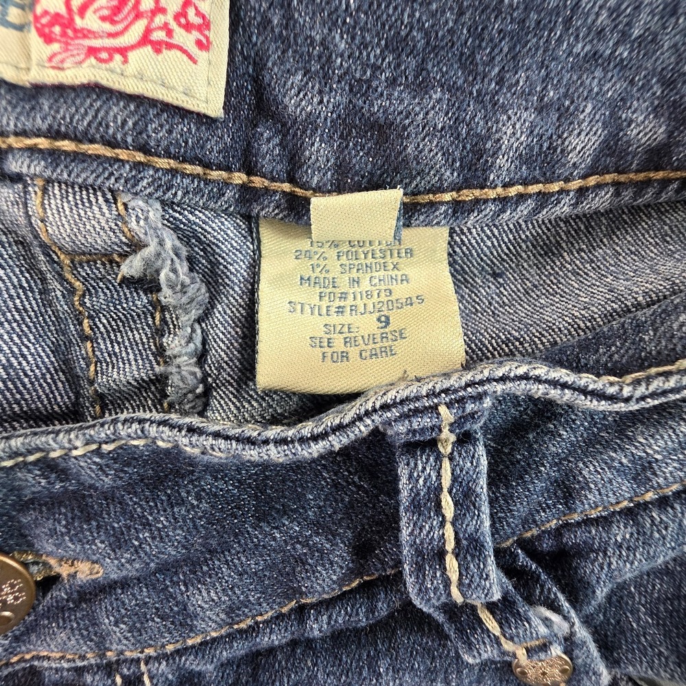 Paris Blues Jeans Size 9 Juniors Retro Low Rise Skinny Leg 2000s Faded Wash - Picture 6 of 9